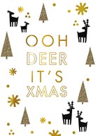 kerstkaart hip ooh deer it is christmas